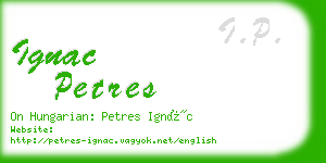 ignac petres business card